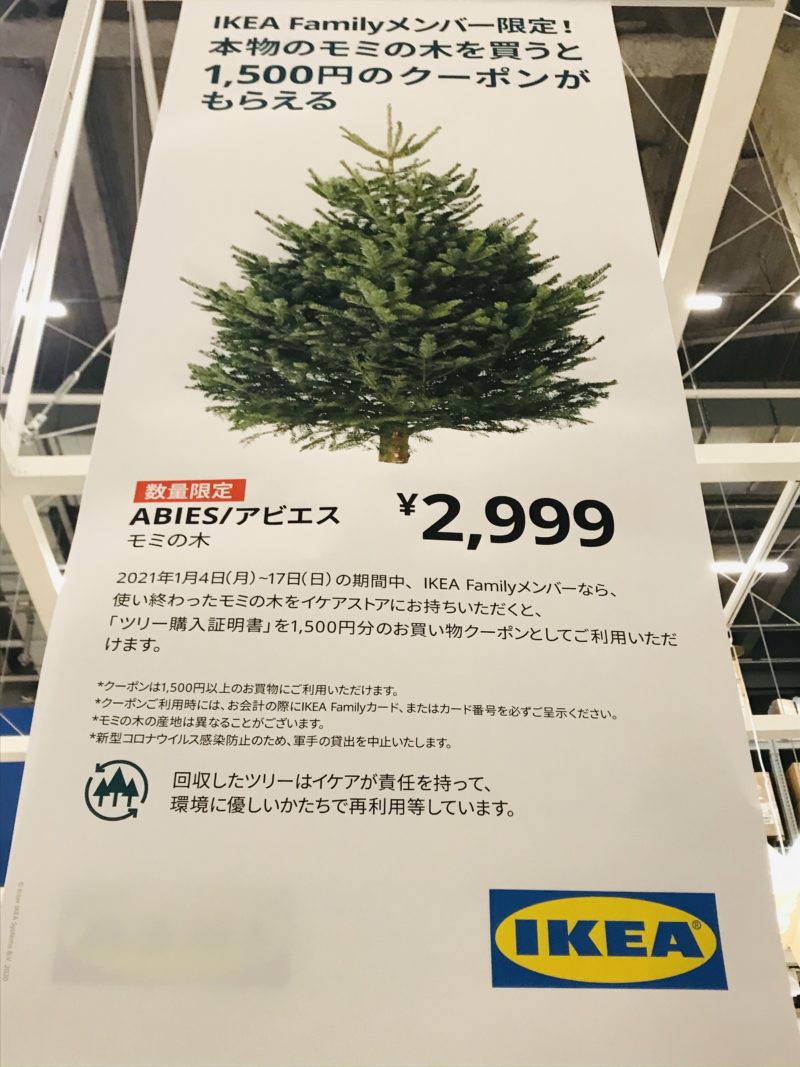 2021年版IKEA本物のモミの木でクリスマスツリー】購入編・持っていくと良いもの、選び方、梱包のコツ – 10年ログ